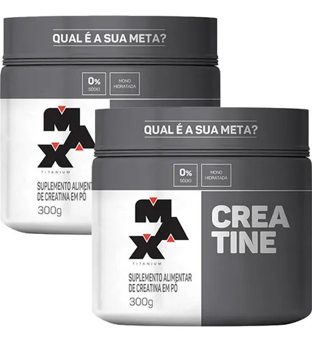 Creatina Max Titanium em pó Sem sabor x 300g 2 un