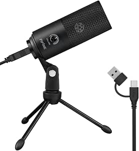FIFINE K669B Microfone USB,microfone condensador de metal para gravação
