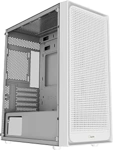 Gabinete Gamer Ocypus Gamma C50 Branco Mini Tower Micro-ATX Sem Fans Painel Frontal Mesh Ventilado USB 3.0 Filtros de Poeira Magnéticos Janela Lateral