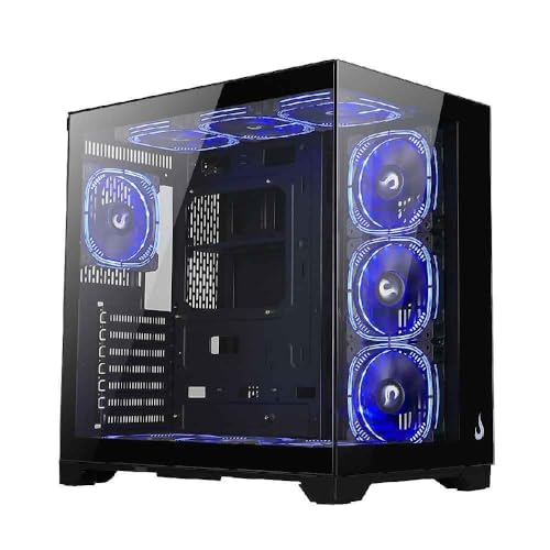 Gabinete Gamer Rise Mode Galaxy Glass Standard V2, Mid Tower, ATX, Lateral e Frontal em Vidro Temperado, Sem FANs, Preto - RM-GA-GGST2-FB