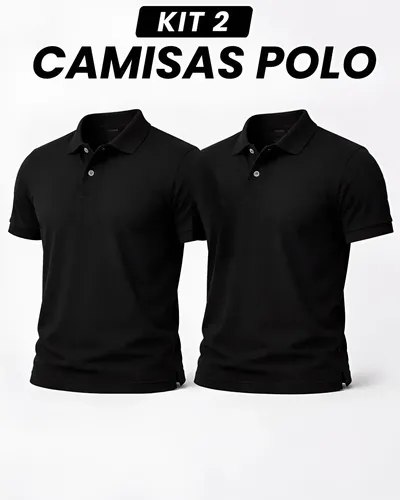 Kit 2 Camisa Gola Polo Masculina Básica Piquet Camiseta