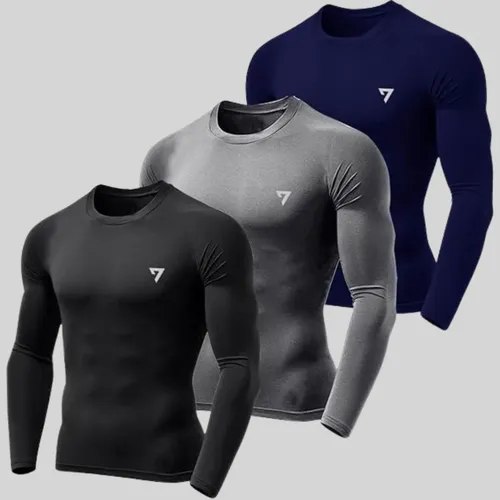 Kit 3 Camisetas Térmicas Masculina Segunda Pele Camisa Uv50
