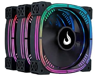 Kit com 3 Ventoinhas Gamer Rise Mode Aura Pro Black ARGB 5v 120mm - RM-AUB-02-ARGB