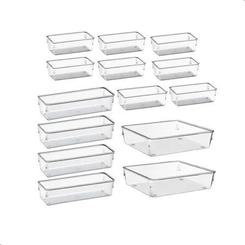 Kit Organizadores Com 14 Multiuso Gavetas Empilhavel