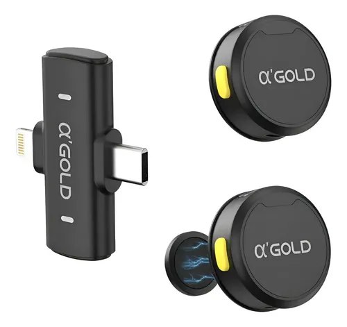 Microfone Lapela Duplo Anti Ruído iPhone Tipo C E Lightning