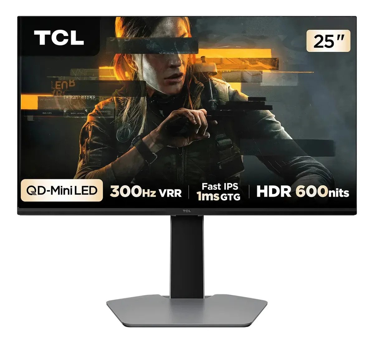Monitor Gamer Tcl 25g64 25 Qd-mini Led 300hz Preto Preto