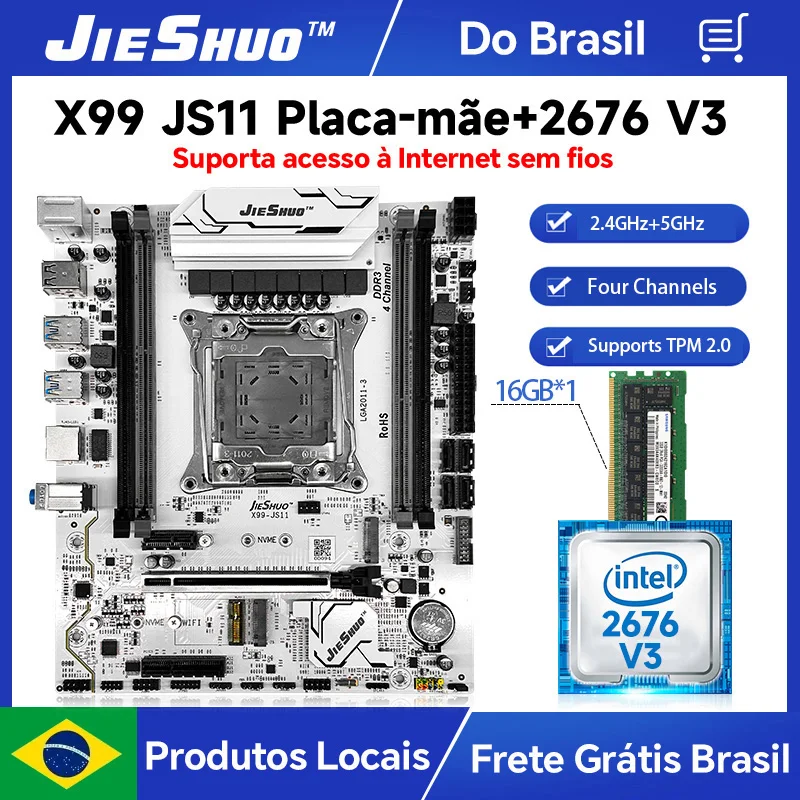 Placa Placa mãe JIESHUO X99 JS11 ARGB DDR3