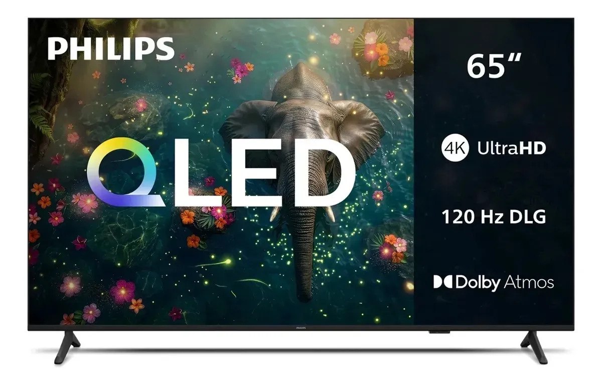 Smart TV Philips 65 polegadas QLED 4K UHD Wi-Fi Bluetooth 120 Hz DLG HDR10+ 65PQG7811/78