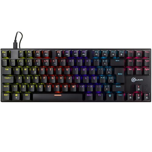 Teclado Mecânico Gamer Kalkan Loki TKL Iluminação Rainbow Preto ABNT2 Switch Marrom KLK00014