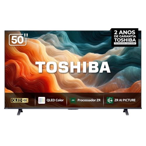 Toshiba Smart TV MiniLED QLED 4K 50" Polegadas 50M450RS com Processador de AI ZR Som Aprimorado por AI Modo Game