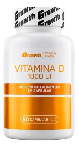 Vitamina D 1000ui 60 Caps Growth Supplements - Sem Sabor Sem Sabor