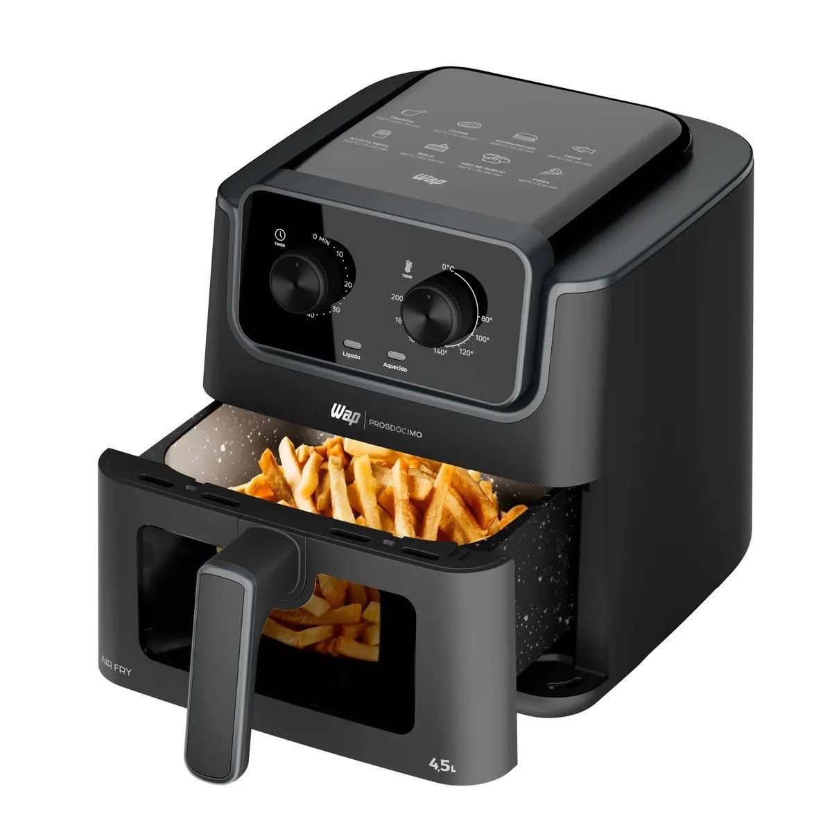 Wap Airfryer 4,5l Visor Com Luz Interna Antiaderente (Af01)